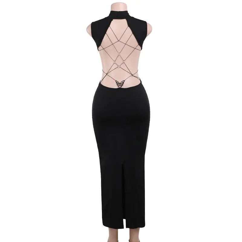 Backless Bandage Bodycon Maxi Dress