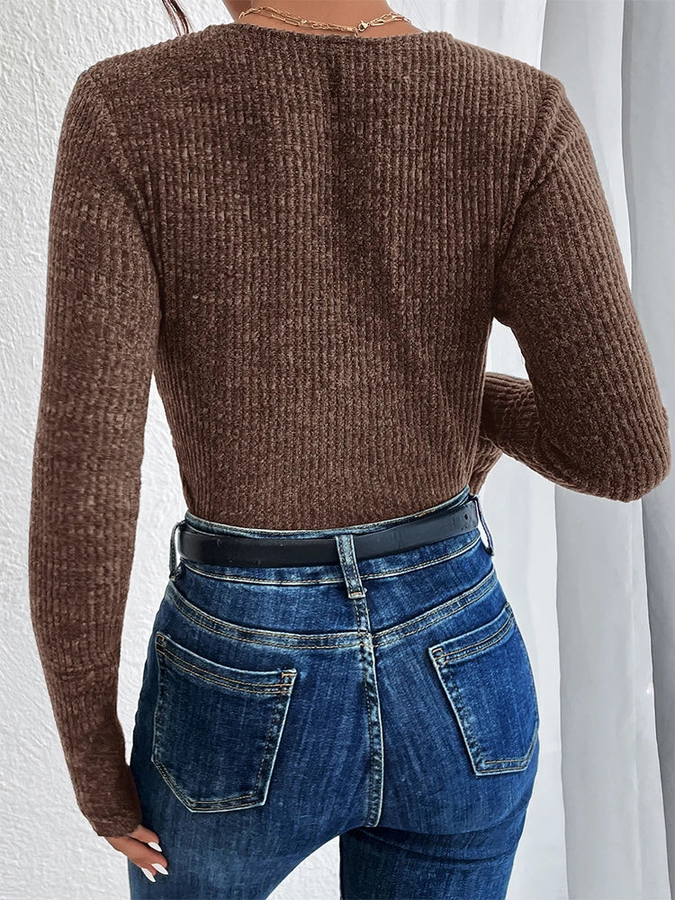 Diamond Split Flared Sweater