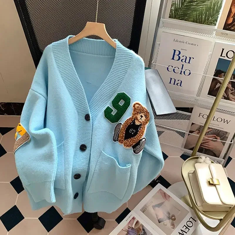 Print Button Cardigan